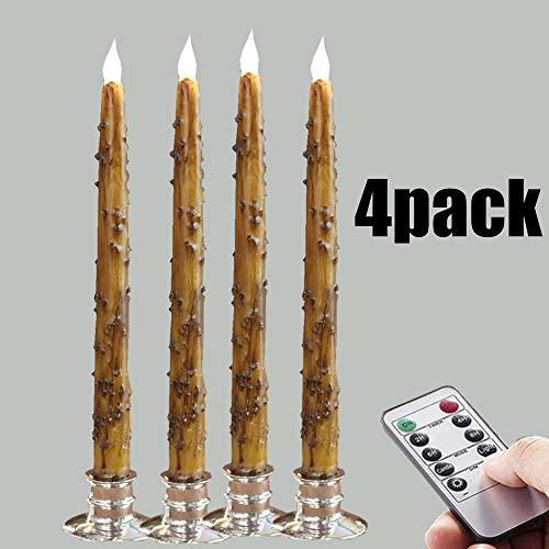 NONNO&ZGF 11 inch Country Primitive Flameless Taper Candles,Tall Thin