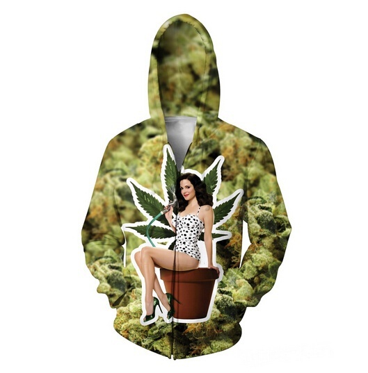 Nancy Botwin Weeds Zip-Up Hoodie Weed Leaf 3D Print Sweatshirts Women Men Sport