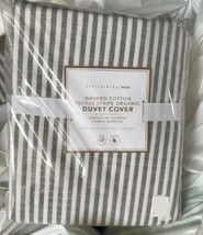 Pottery Barn Teen Washed Ruffle Stripe Duvet Cover Gray Twin &amp; Standard ... - $129.00
