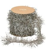 Silver Tinsel Garland 12 Feet Vintage Look For Feather Trees Craft #SPG98 - $24.17