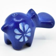 Vaneal Group Hand Carved Kisii Soapstone Tiny Miniature Mini Blue Hippo Figurine image 4