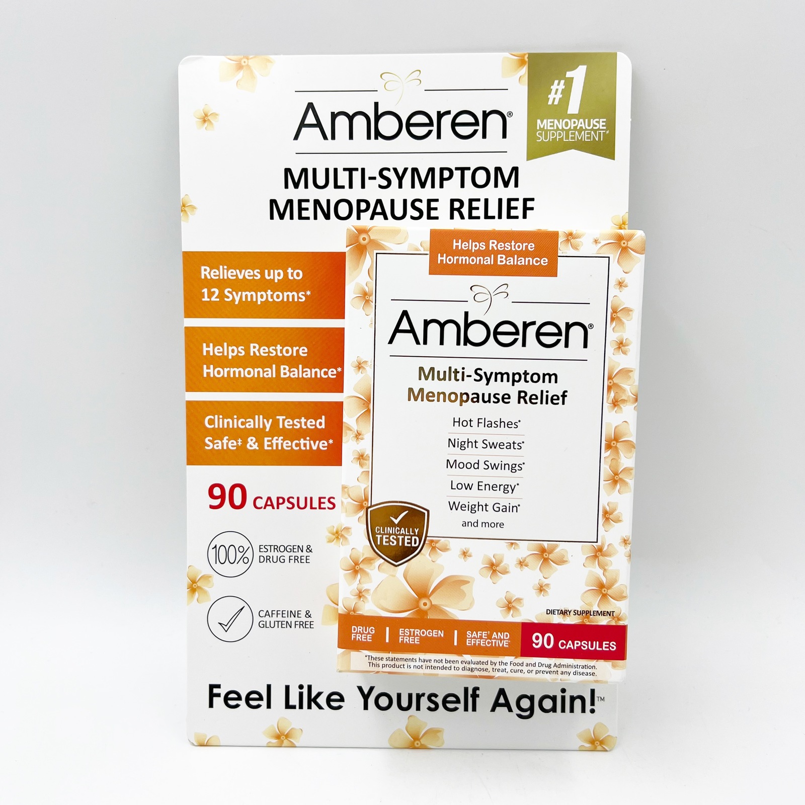 Amberen Multi-Symptom Menopause Relief 90 Caps Estrogen free Exp 3/25 45 day