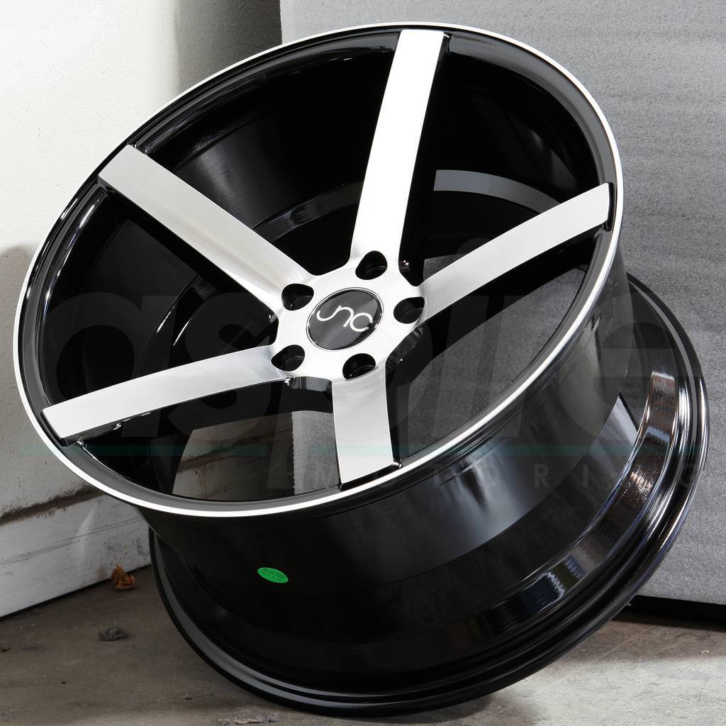 One 17x9 JNC 026 JNC026 5x100 30 Black Machine Face Wheel Rims Wheels