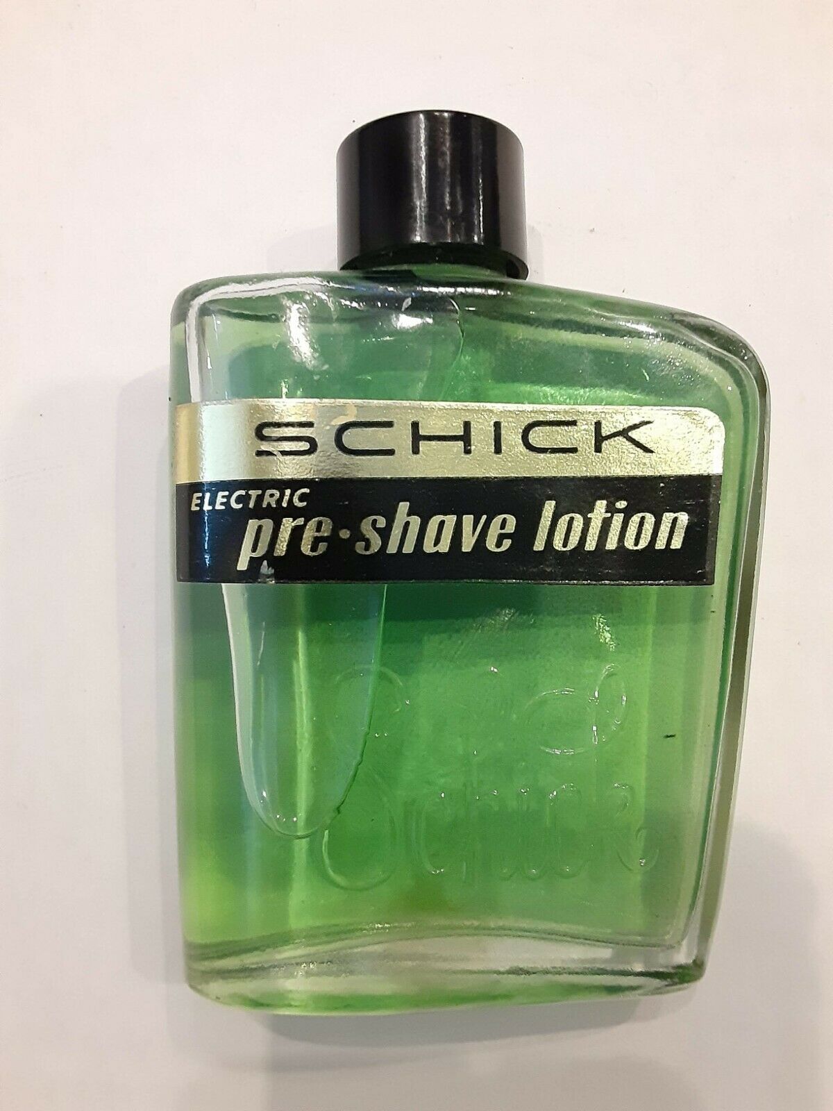 Vintage Schick Electric PreShave Lotion Glass Bottle 3 Fl. Oz. Made in