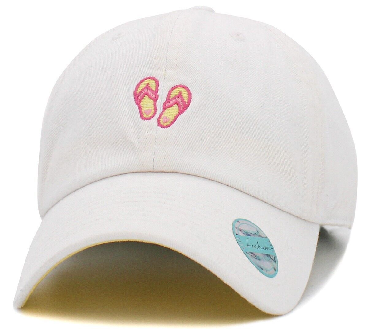 Summertime Flip Flops Women's White Adjustable Baseball Hat by KB ETHOS