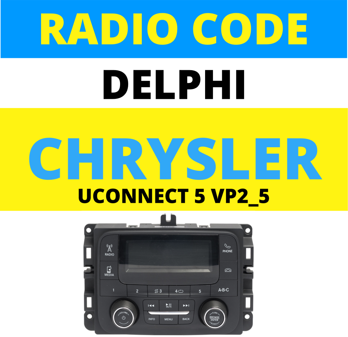 Uconnect 5 Radio Code Dodge Ram Vp2 Oem CHRYSLER Delphi DT SXM HDCC KL