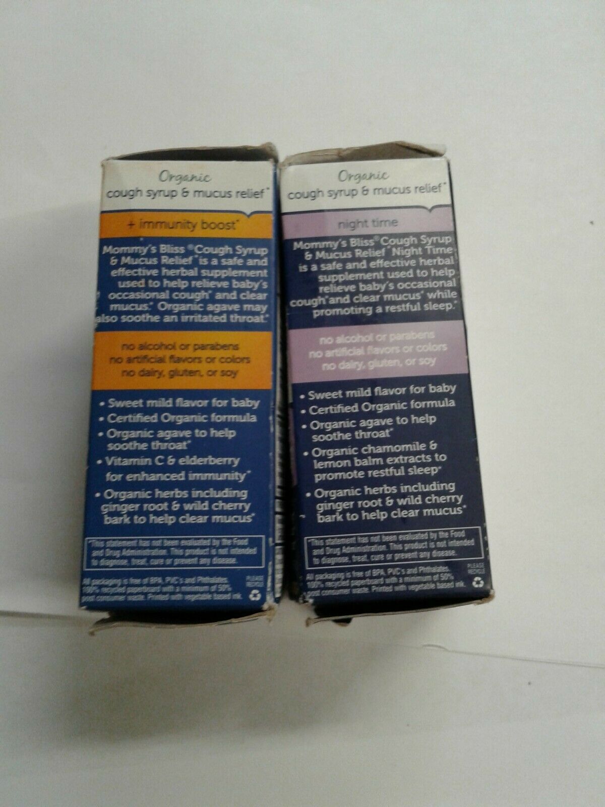 Mommy’s Bliss Organic Cough Syrup And Mucus Relief Lot Of 2 NEW Expires