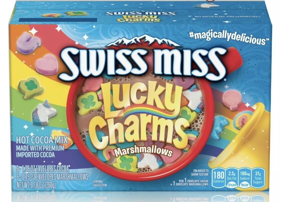 Swiss Miss Milk Chocolate Flavor Hot Cocoa Mix with Lucky Charms Marshmallows,