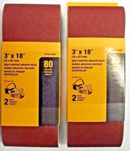Dewalt DWAB318080 2 Pack 3" x 18" 80-Grit Multi Purpose Abrasive Belts 2PKS - $3.96