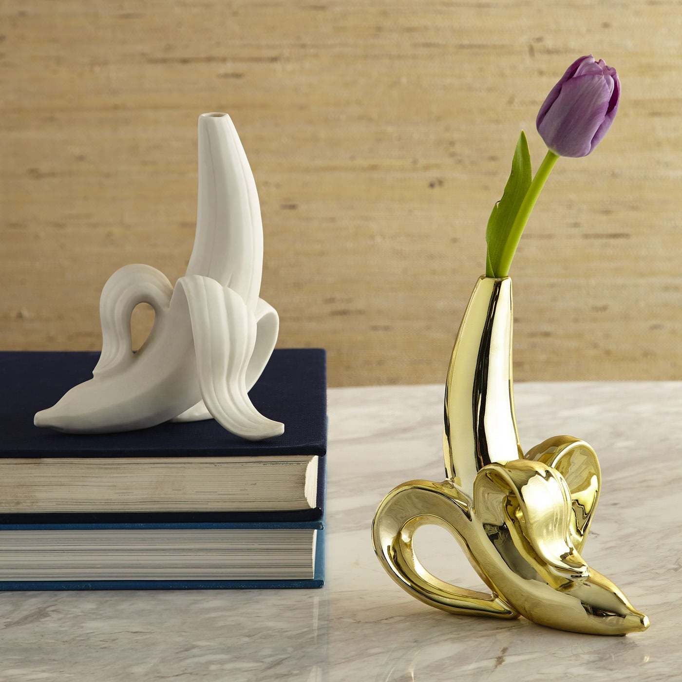 White Creative ceramic dry vase Banana shaped Vase Banana Vase Ceramic Banana Vases