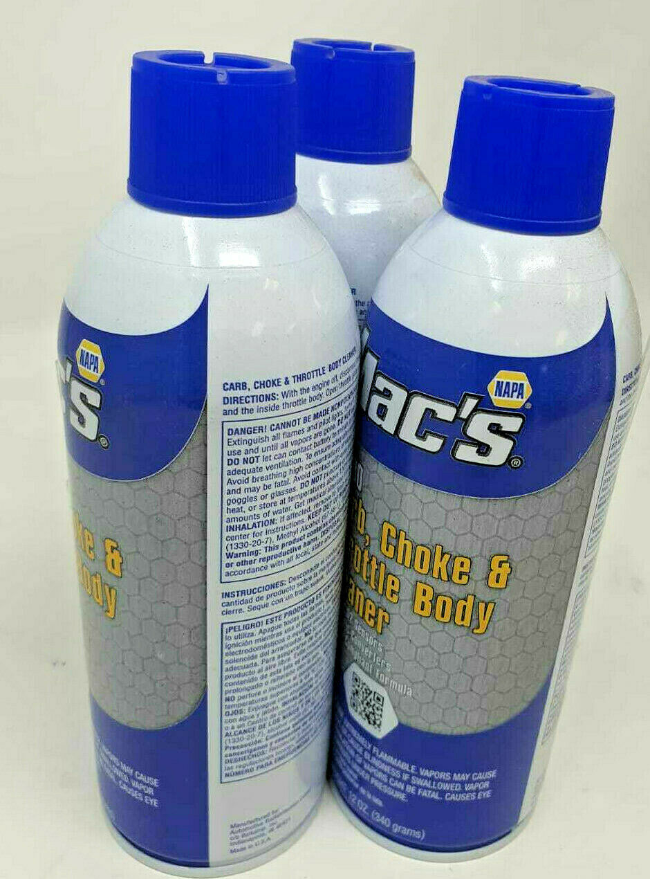 3 Napa 8700 Mac's Carb, Choke & Throttle Body Cleaner 12oz 340 Grams Spray Everything Else