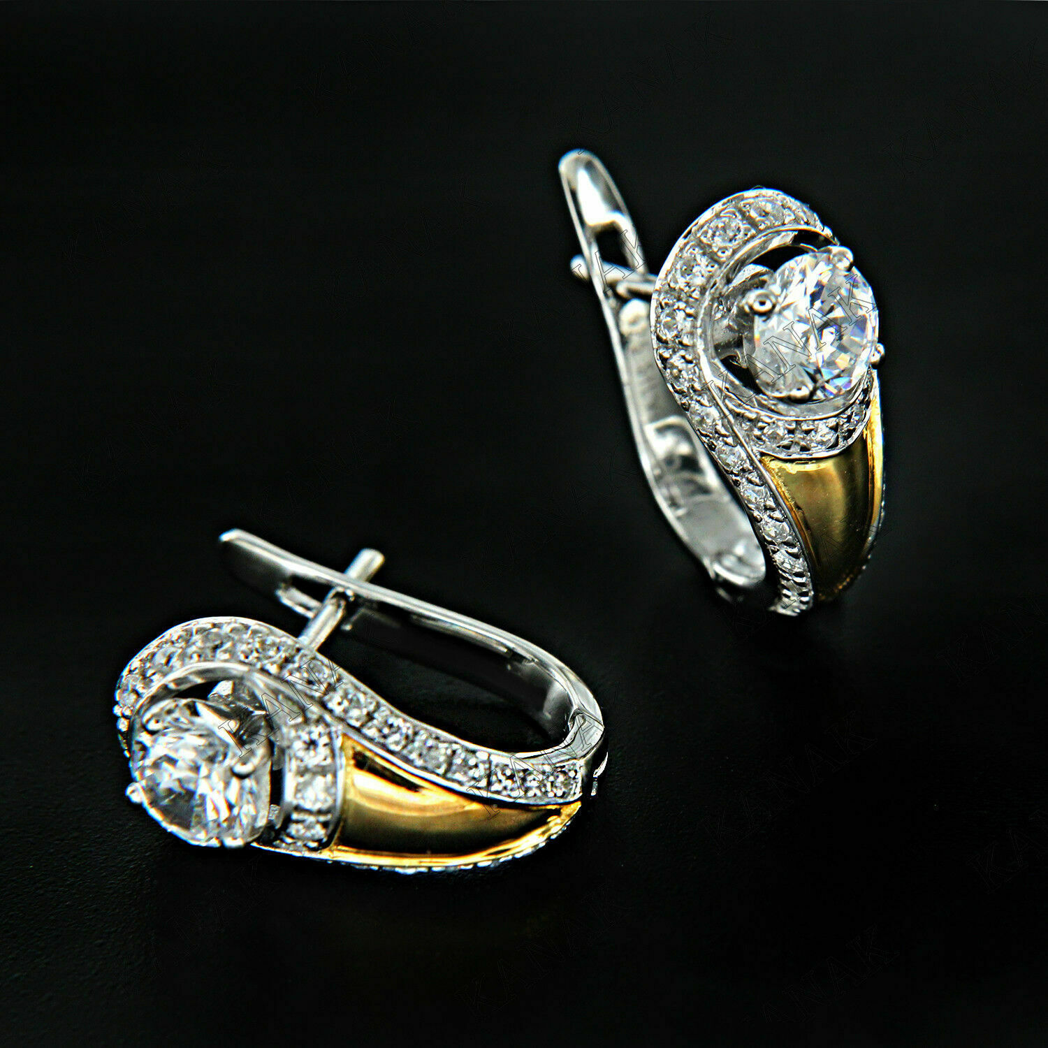 2ct Round Cut Moissanite And Diamond Huggie Hoop Earrings 14k White Gold Finish Genuine Gemstone 0155