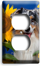 Collie Dog In Sunflowers Outlet Wall Cover Plates Grooming Pets Salon Room Decor - $10.99