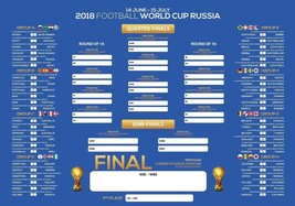 FIFA World Cup 2018 POSTER Russia Soccer Tournament Fill-In Scores Wall ... - $11.90+