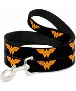 Wonder Woman Logo Black Dog Leash by Buckle-Down - $23.00