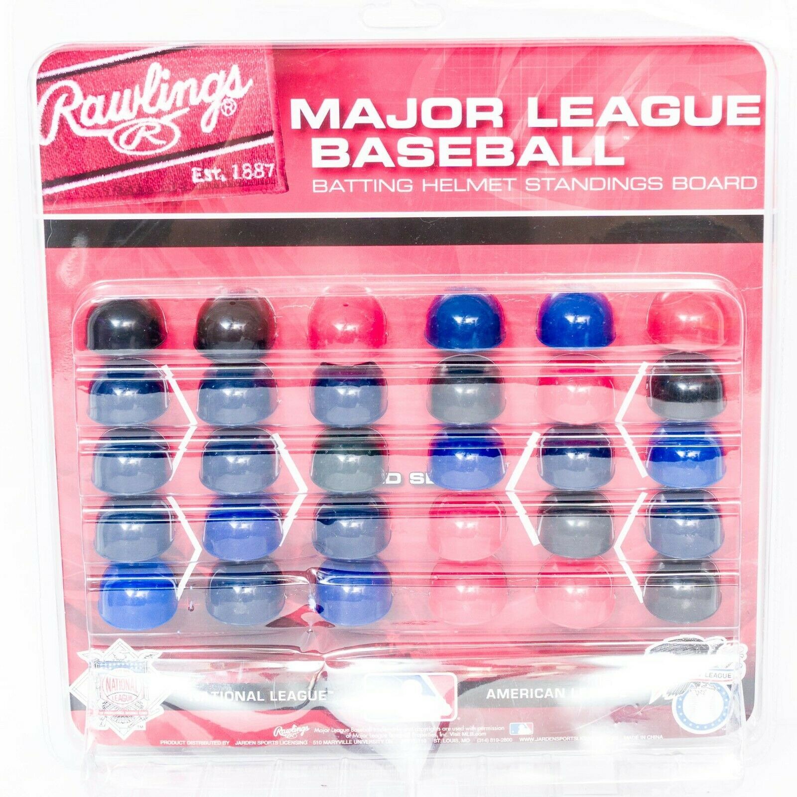 major league baseball batting helmet standings board