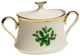 Lenox Holiday Gold-banded Fine China Sugar Bowl with Lid - $59.39