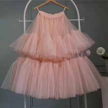 Barbie PINK Layered Tulle Midi Skirt Outfit High Waisted Puffy Tulle Tutu Skirts image 3