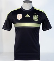 Adidas ClimaCool Spain 2014 World Cup Black & Neon Away Football Jersey Mens NWT - $78.74