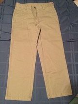 Boys Size 12 Regular George pants uniform khaki flat front button   - $8.59