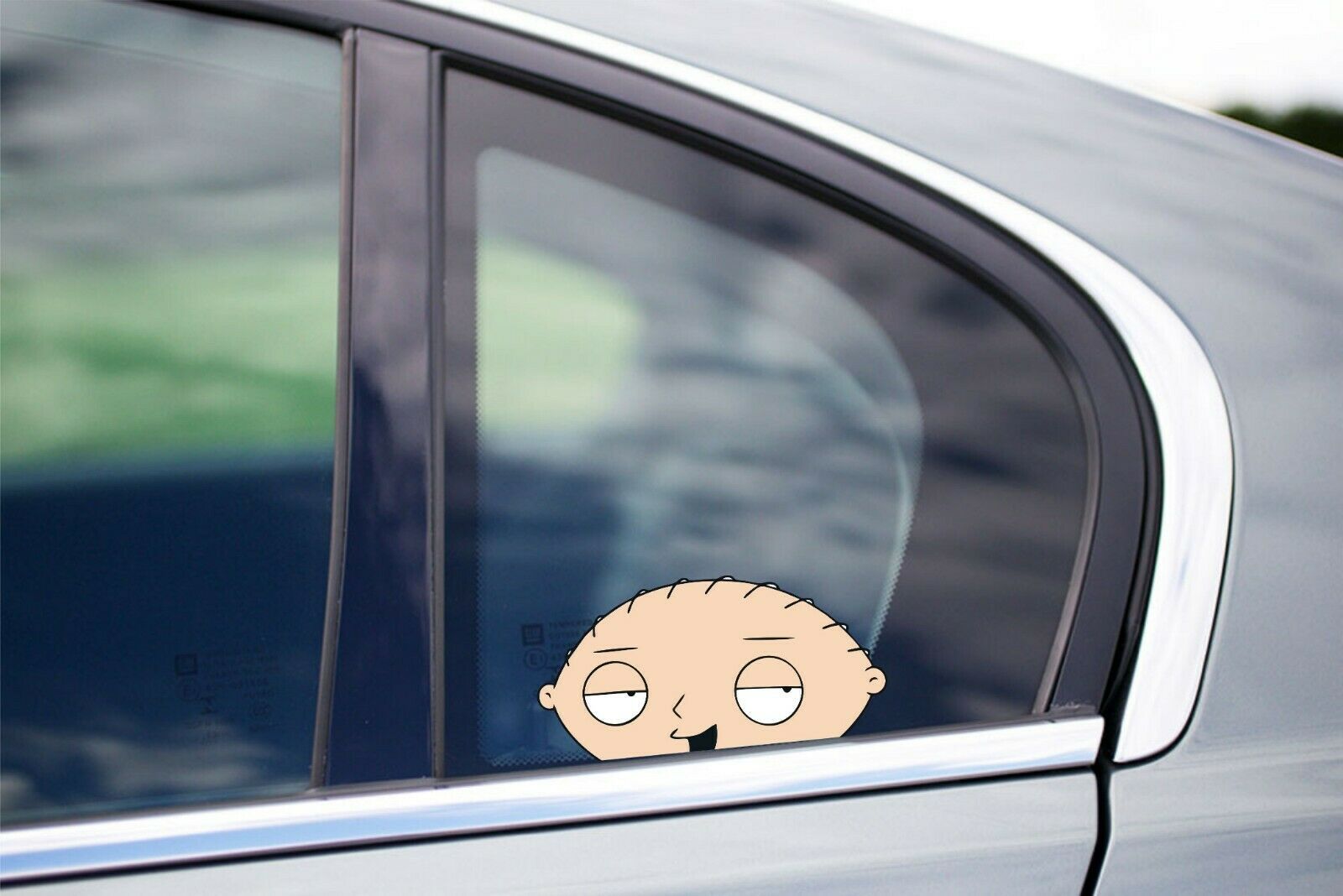 Stewie Peeking Window Vinyl Decal Stickers Laptop Cars Cartoon Family Guy Humor