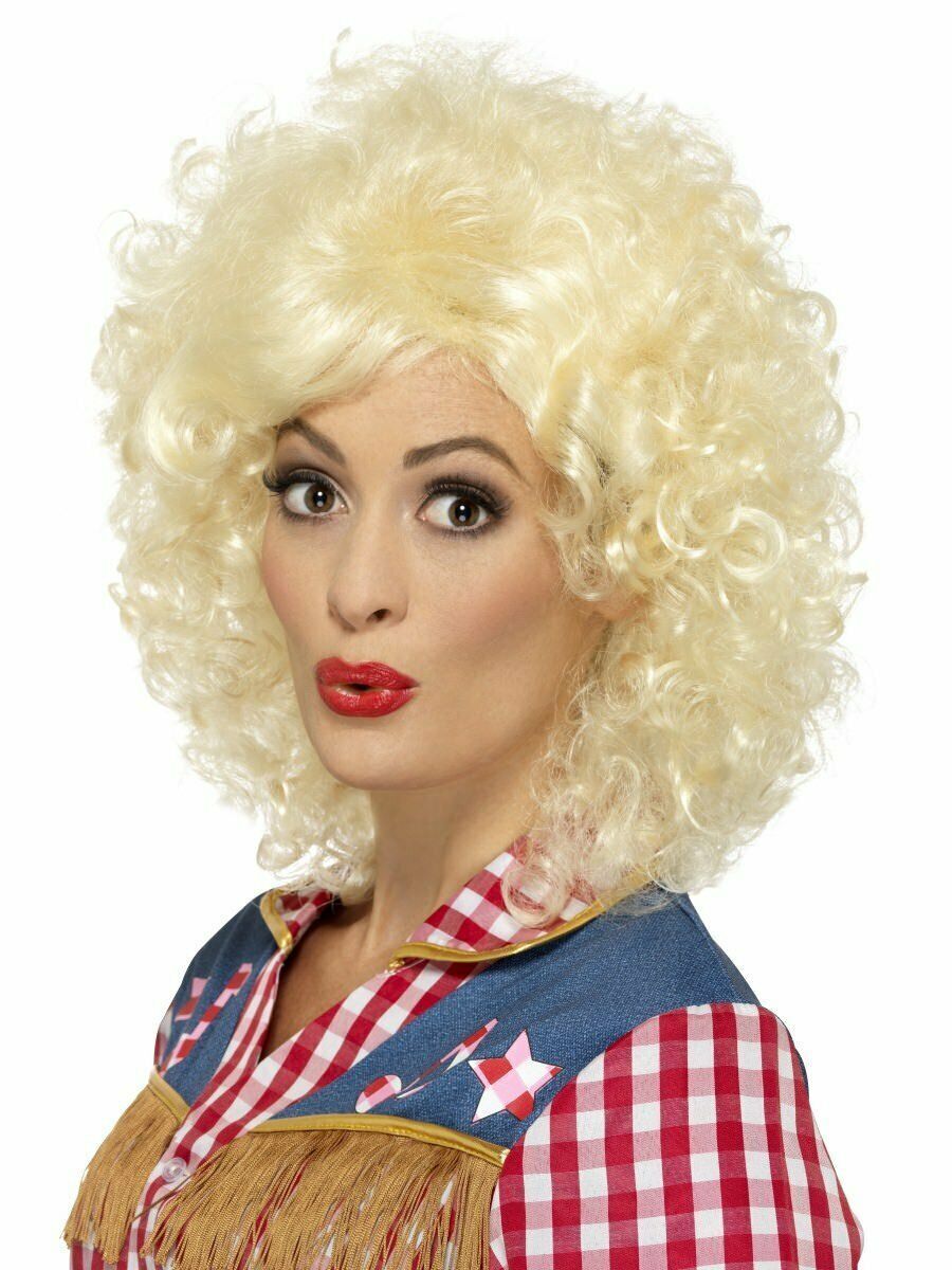 Smiffys Rodeo Doll Curly Blonde Cowgirl Dolly Parton Wig Halloween Costume 45167 Wigs And Facial 