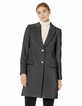 NWOT Lark &amp; Ro Women&#39;s Single Breasted Walker Coat, Charcoal, Size 6 - $64.14