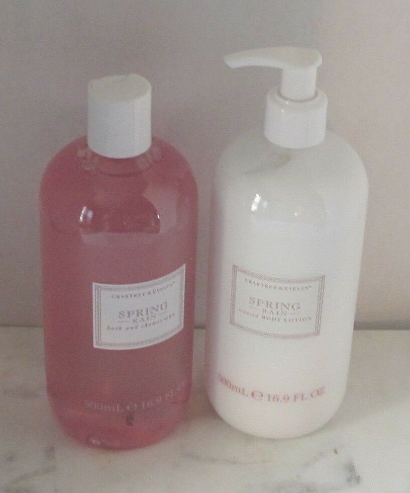 Crabtree & Evelyn Spring Rain Lotion and Bath and Shower Gel 16.9 oz