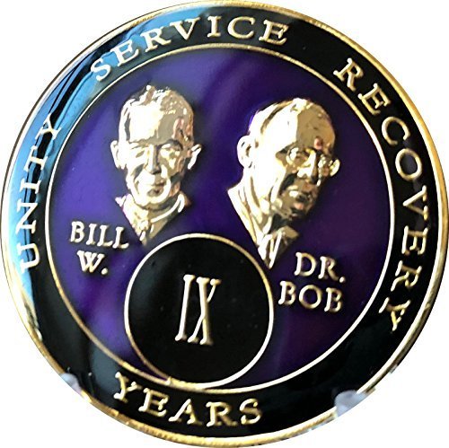 9 year AA Medallion Purple Tri-Plate Founders Bill & Bob Chip