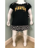 NWT Girls Toddler MLB Pittsburgh Pirates Snap Up Dress &amp; Bib Sz 24 Months - $14.84