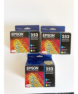 New Genuine OEM - Epson 252 Tri Color Ink Cartridges - 3 Pack - Expires ... - $78.20