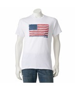 July 4th T-Shirt White L American Flag Patriotic Memorial Labor Day Vet ... - $10.66