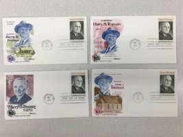 4 Harry S. Truman First Day of Issue stamp covers 1973 envelopes 33rd pr... - $19.99