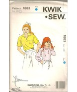 Kwik Sew Sewing Pattern 1883 Polo Top Girl&#39;s Shirt Placket Collar 4-7 Lo... - $4.89