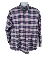Brooks Brothers Italy Men&#39;s Plaid Shirt Size M Blue Long Sleeve Button-up - $19.75