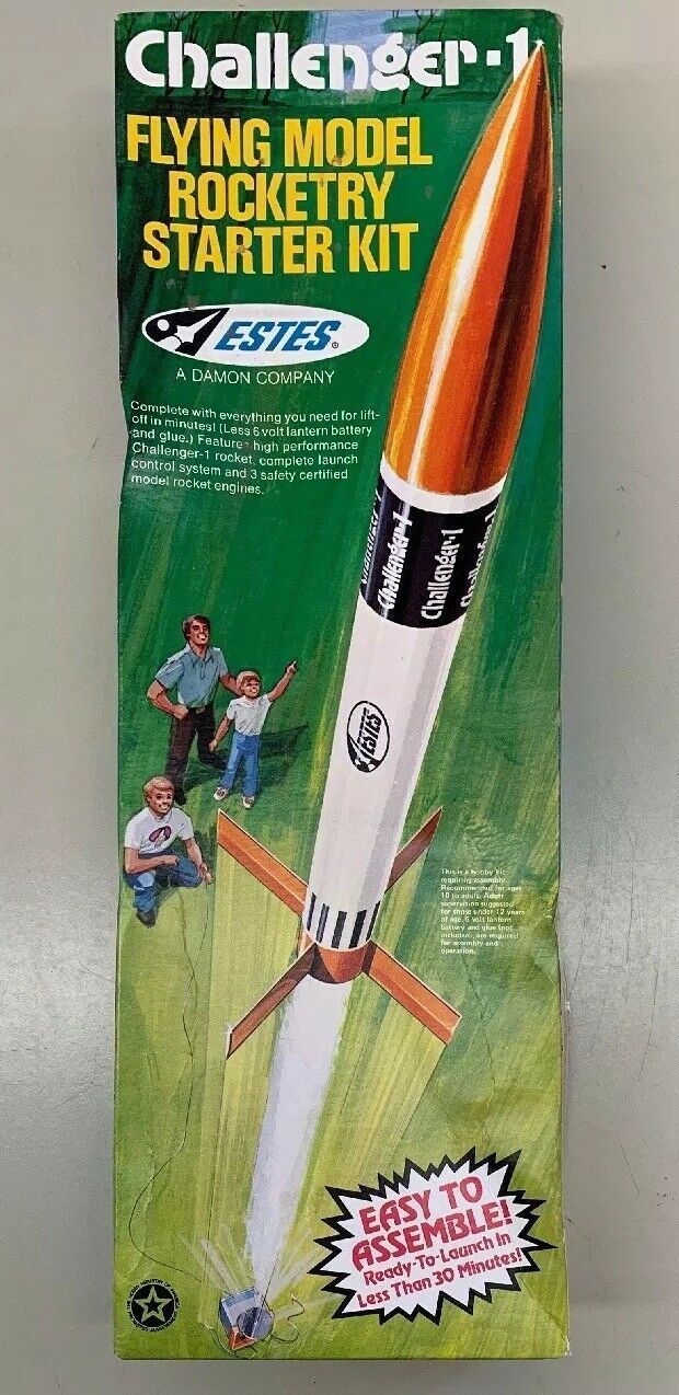 Vtg 1970’s Estes Challenger 1 Flying Model Rocket Starter Rocketry Kit