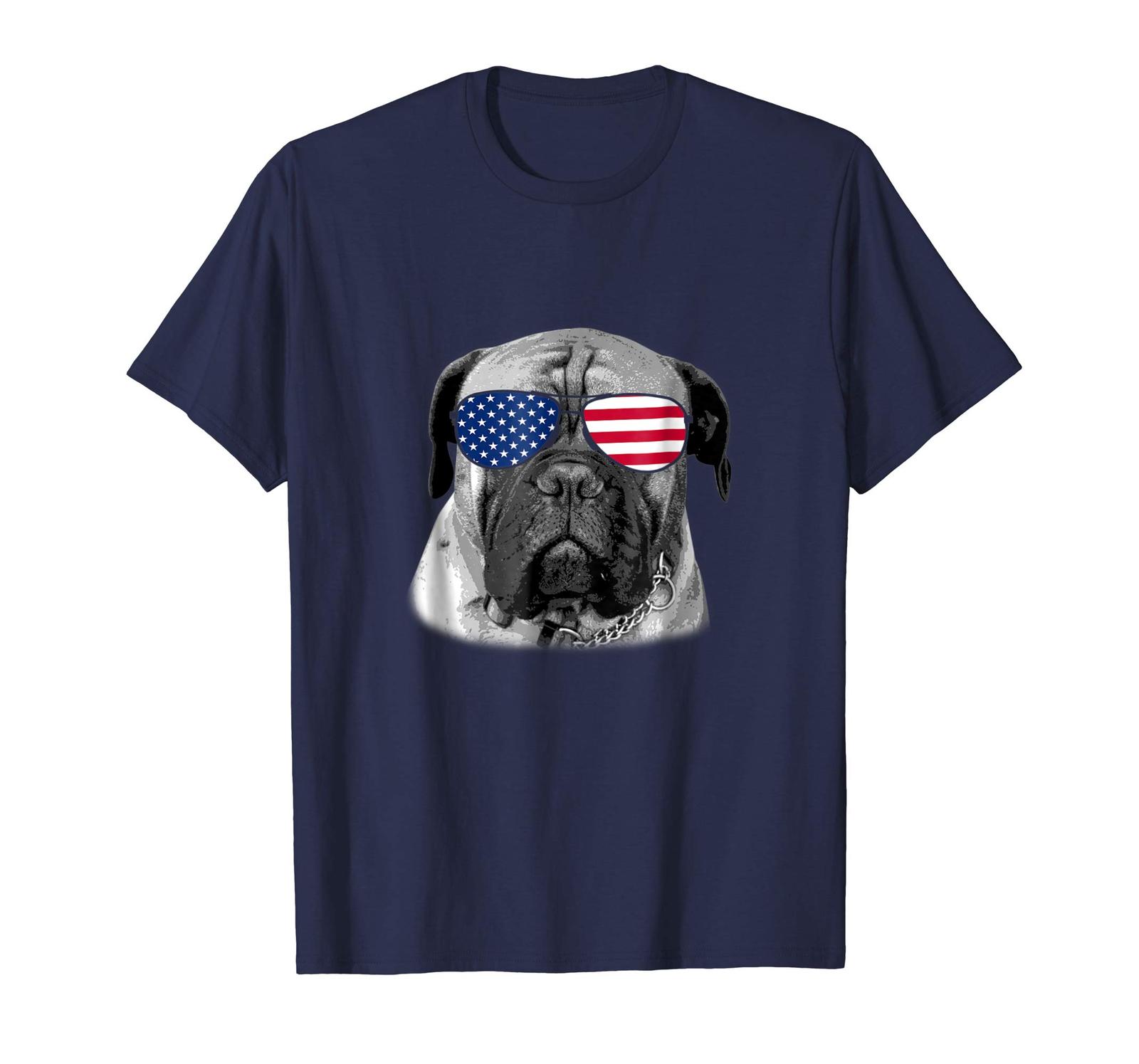 Dog Fashion - Patriotic Bullmastiff Dog Merica T-Shirt 4th of july Men