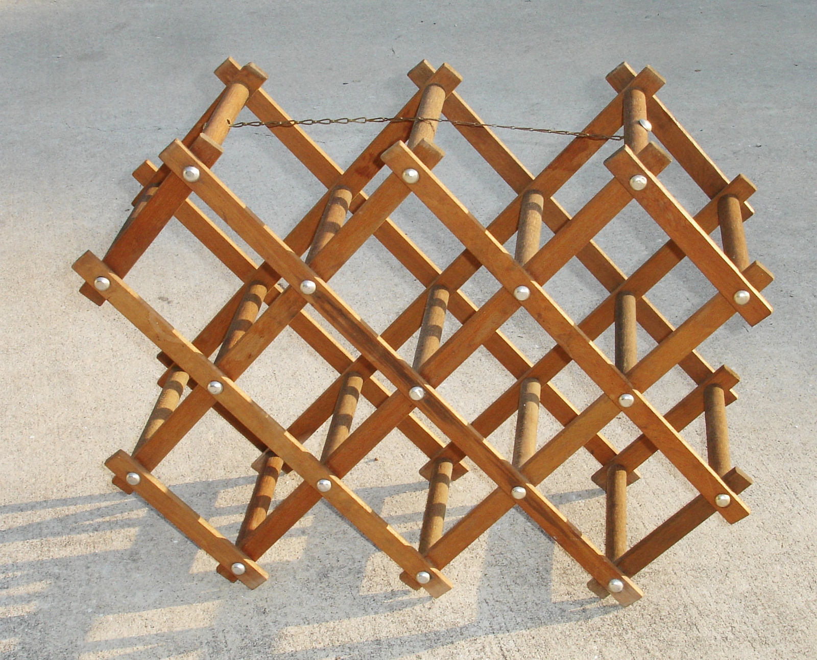 Large Folding Wooden Accordion Wine or Magazine Rack - Vintage Home ...