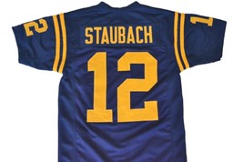 Roger Staubach #12 Navy Men Football Jersey Navy Blue Any Size image 5