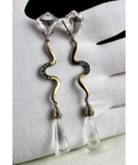 ESTATE NATURAL ROCK CRYSTAL QUARTZ DIAMOND 18K GOLD 925 SILVER VICTORIAN... - $432.25
