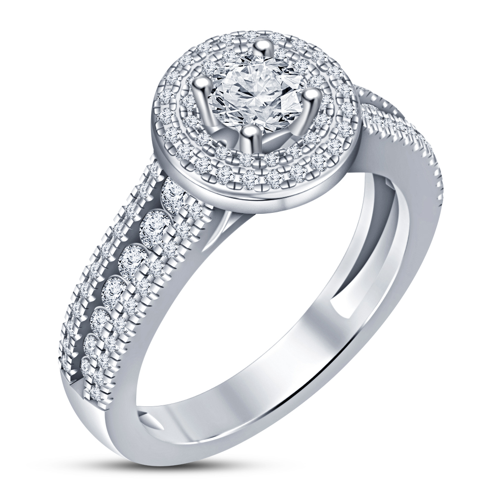 14K White Gold Plated Men's & Woman's Diamond Wedding Ring Bands Trio Bridal Set CZ