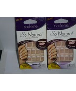 (2 pack) Nailene So Natural 28 Nails - Short Pink French Nails NO GLUE I... - $9.99