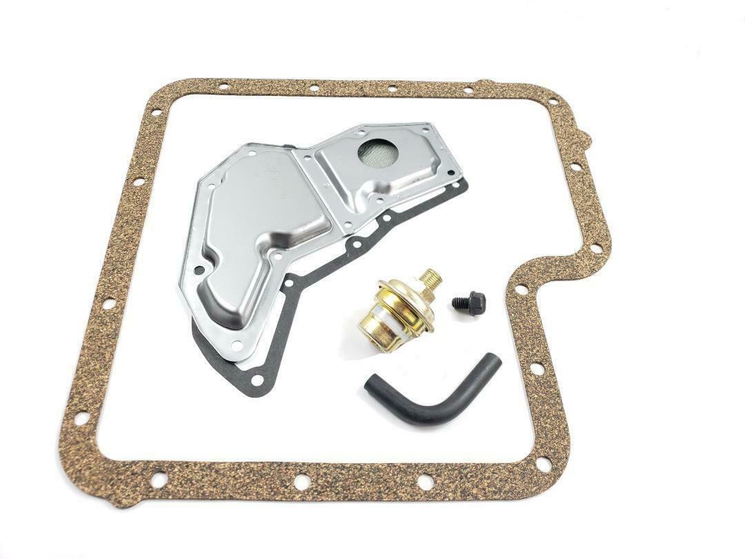 Ford C6 Transmission Cork Pan Gasket & 2wd 2x2 Filter w White Strip Modulator Car & Truck
