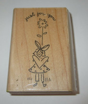 Just For You Rubber Stamp Girl Flower What a Great Day Close to My Heart Retired - $5.81