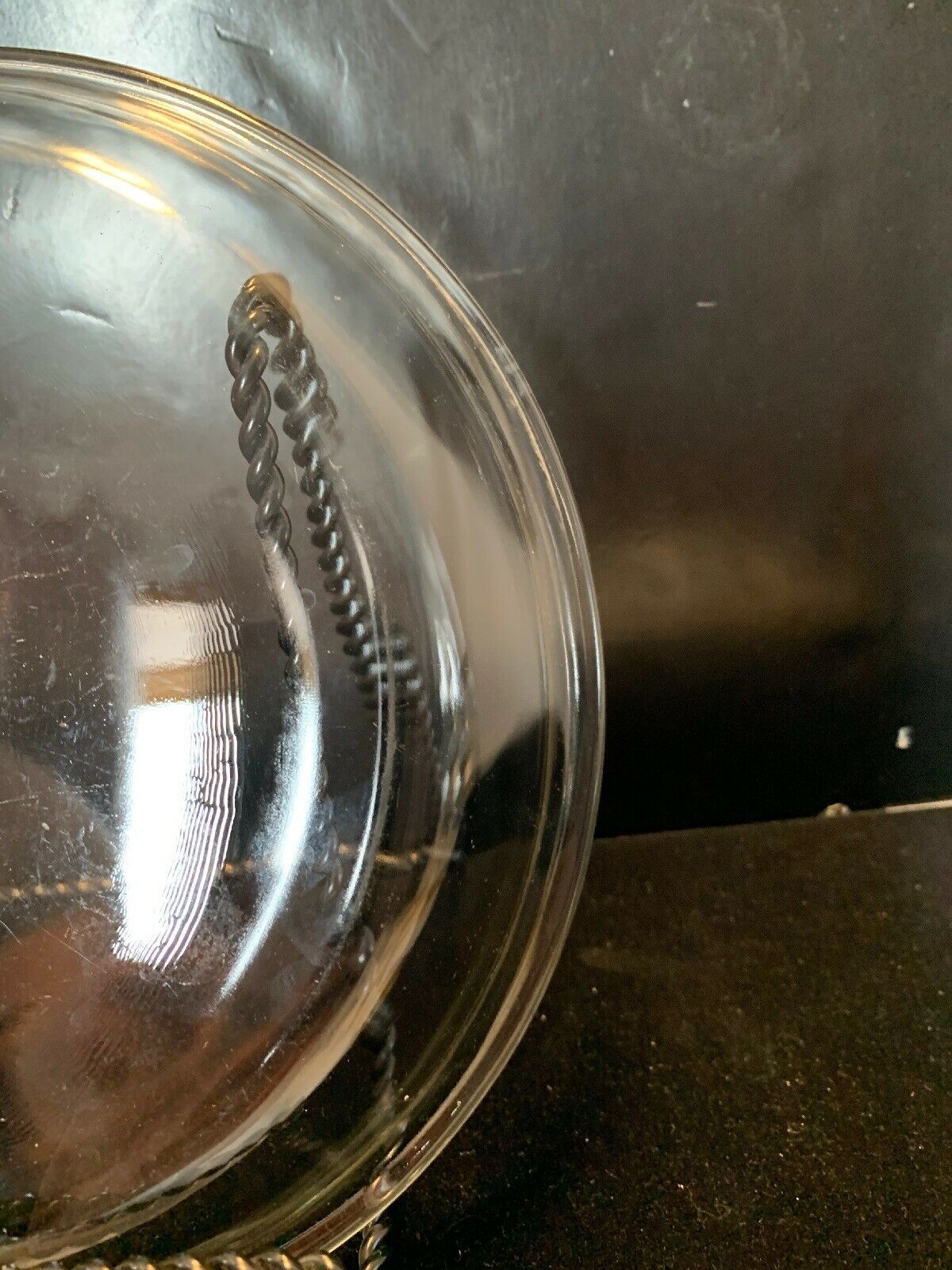 Vintage Fire King Clear Glass Pie Plate 460 9" Cup & Saucers