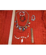 Lot of 5 pieces Jewelry necklaces and bracelets handmade - $13.55