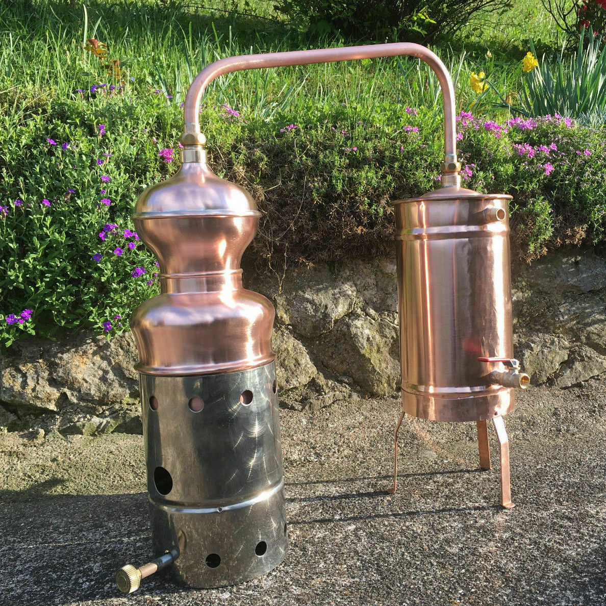 Copper Moonshine Still with Gas Heater Handmade European 0.8 Gallon 3 ...