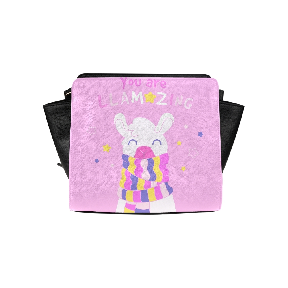 Lama Relatives Pink Cute White Llama Satchel Bag Crossbody Bags Travel