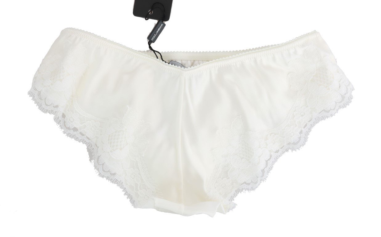 White Silk Lace Underwear Briefs - Fashion
