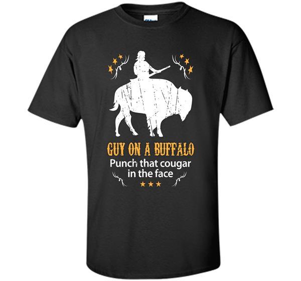 Image of Guy on a Buffalo Punch that Cougar in the Face T-Shirt Men